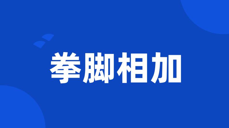 拳脚相加