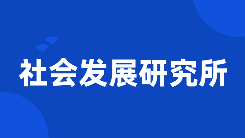 社会发展研究所