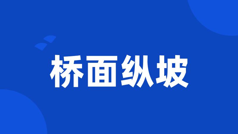 桥面纵坡