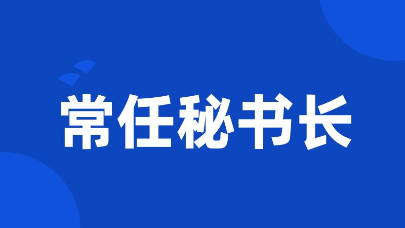 常任秘书长