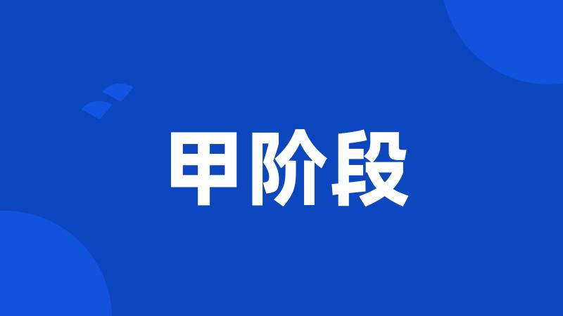 甲阶段