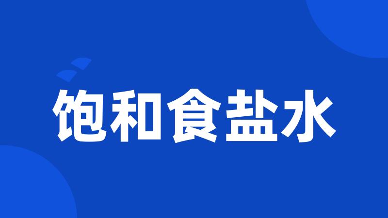 饱和食盐水