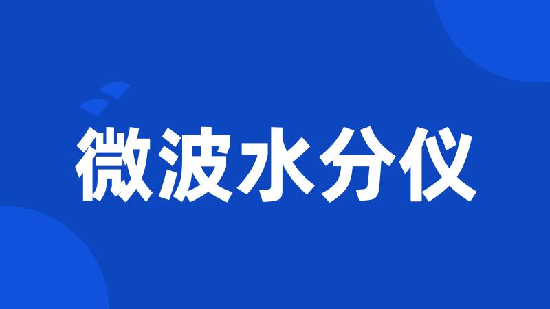 微波水分仪