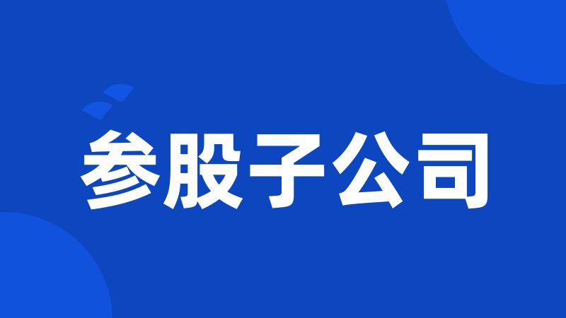 参股子公司