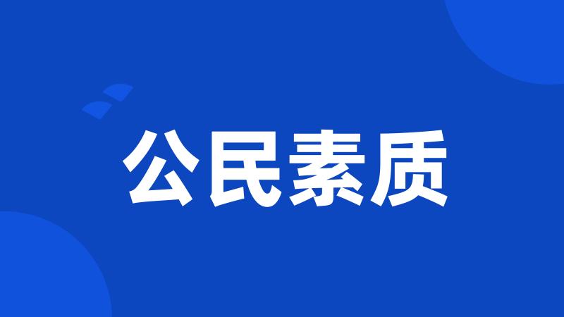 公民素质