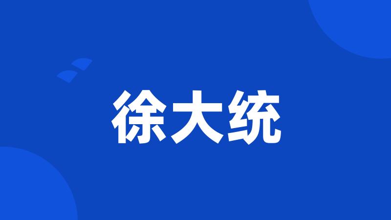 徐大统