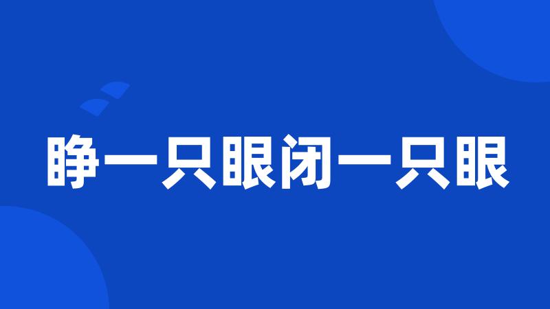 睁一只眼闭一只眼