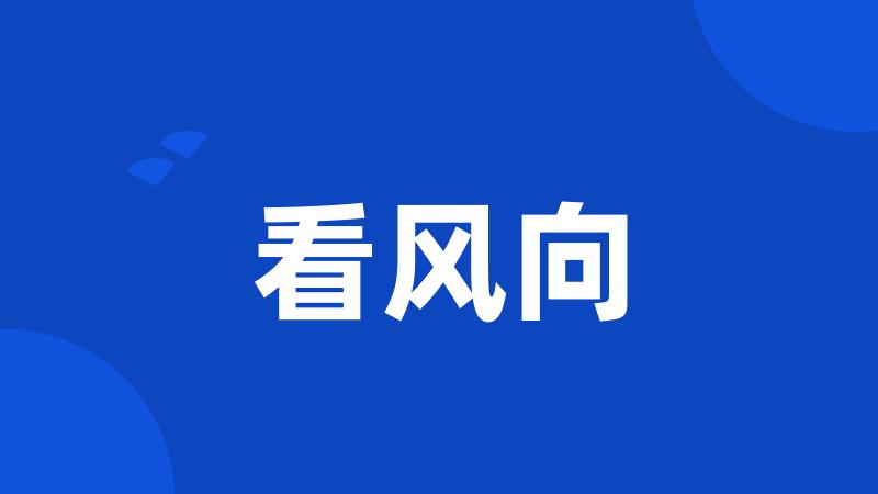 看风向