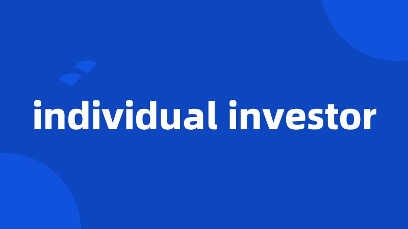 individual investor