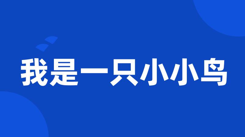 我是一只小小鸟