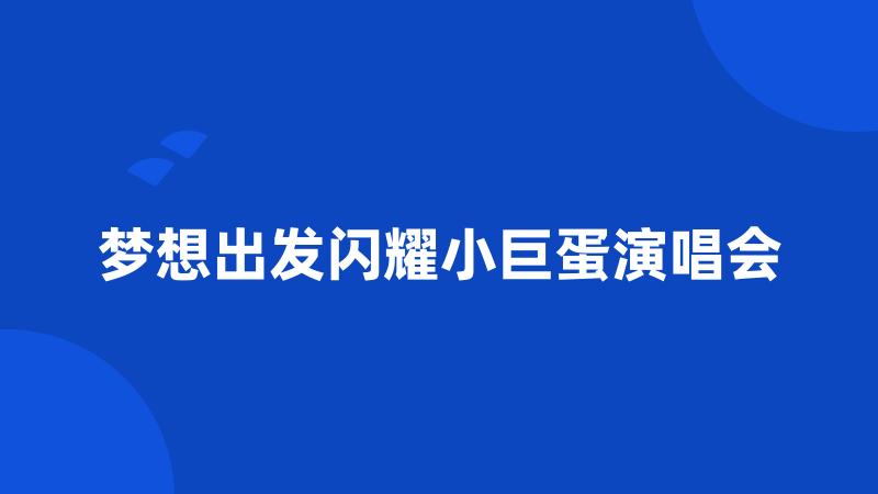 梦想出发闪耀小巨蛋演唱会