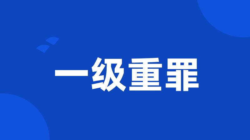 一级重罪
