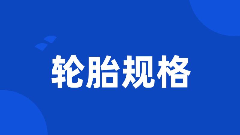轮胎规格