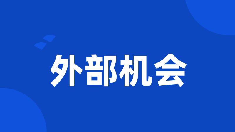 外部机会