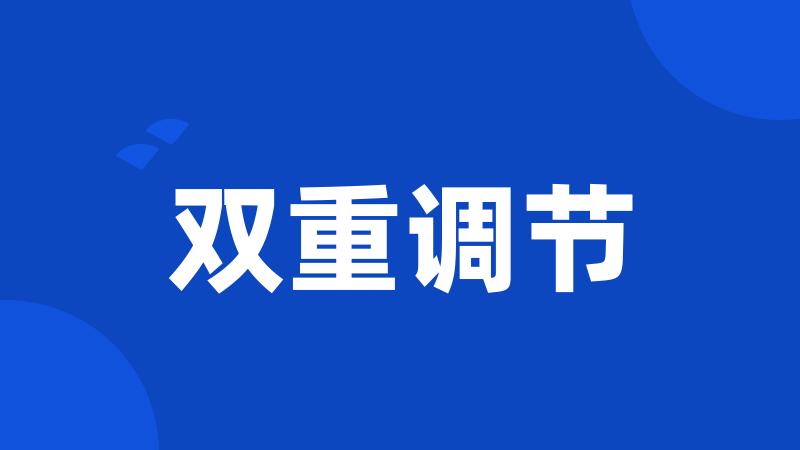 双重调节