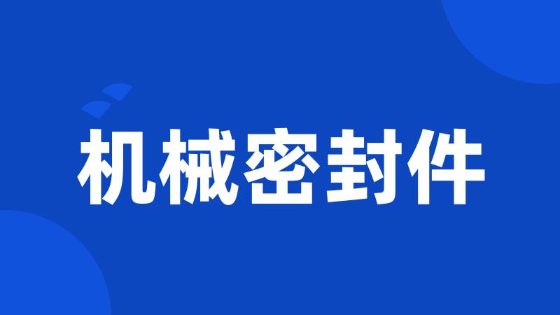 机械密封件
