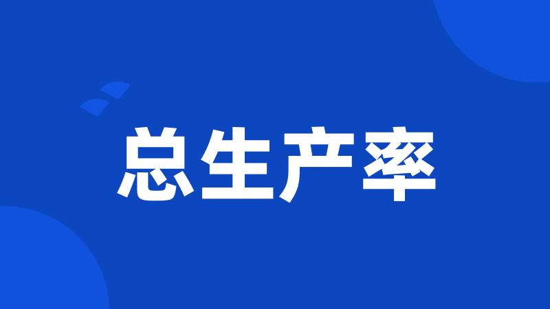 总生产率