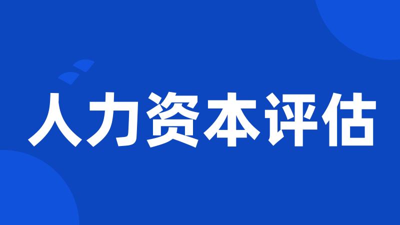 人力资本评估