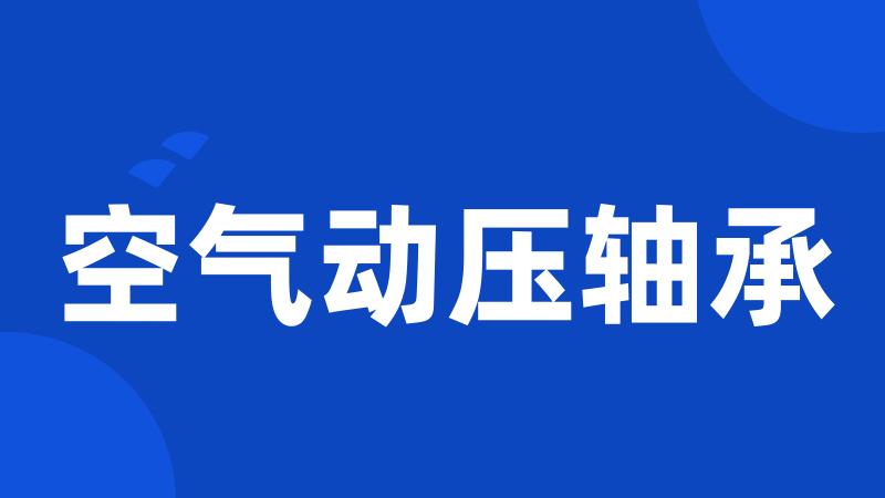 空气动压轴承