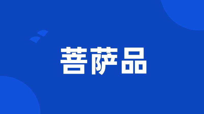 菩萨品