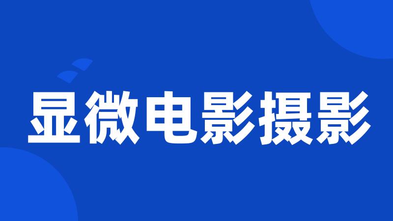 显微电影摄影