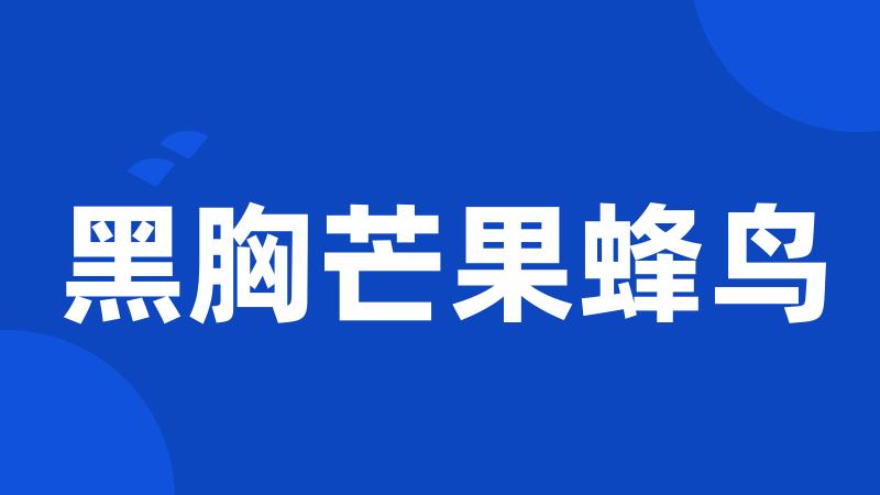 黑胸芒果蜂鸟