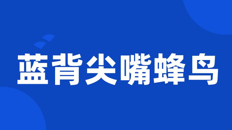 蓝背尖嘴蜂鸟