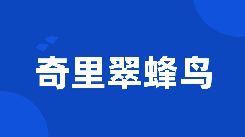奇里翠蜂鸟