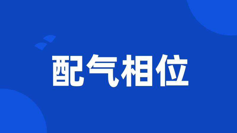 配气相位