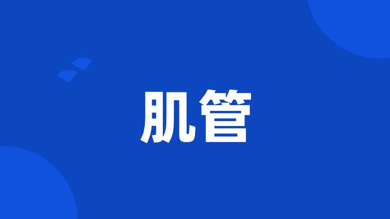 肌管