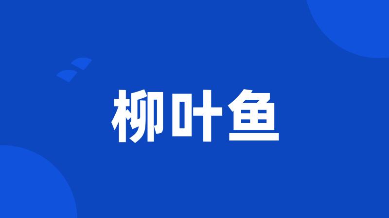 柳叶鱼