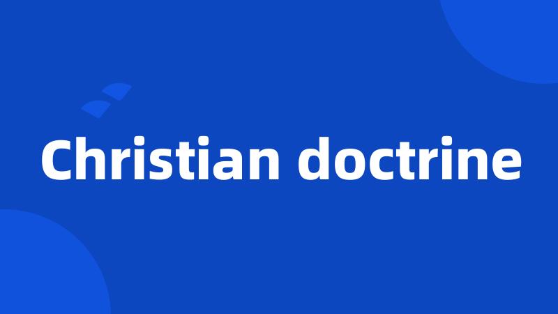 Christian doctrine