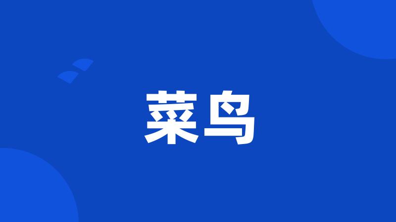 菜鸟