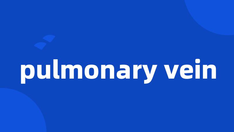 pulmonary vein