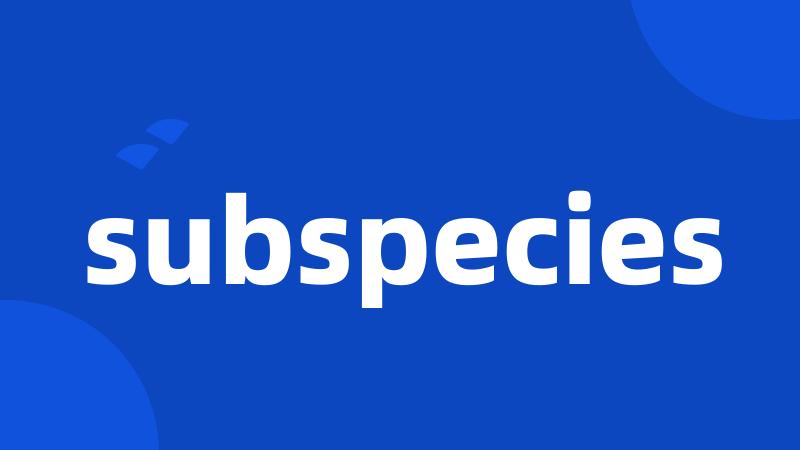 subspecies
