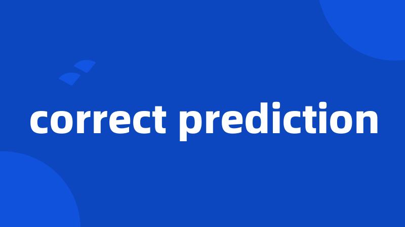 correct prediction