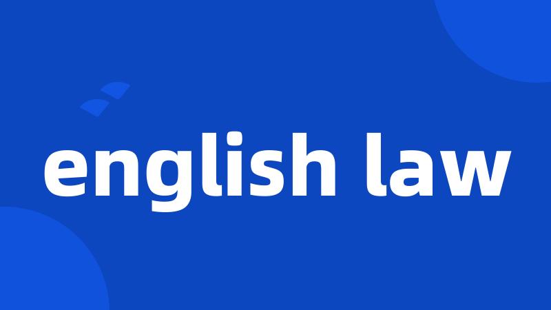 english law