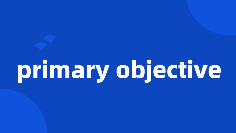 primary objective