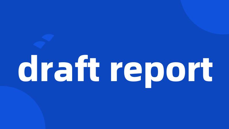 draft report