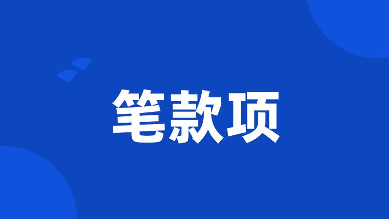 笔款项