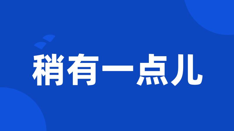 稍有一点儿
