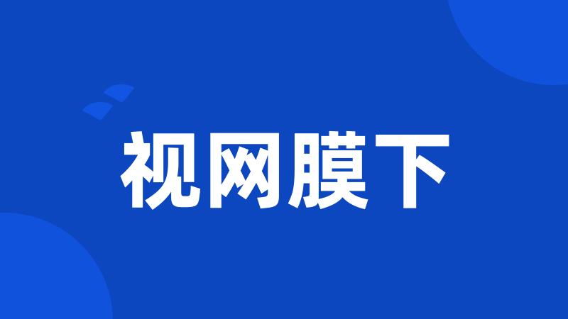 视网膜下