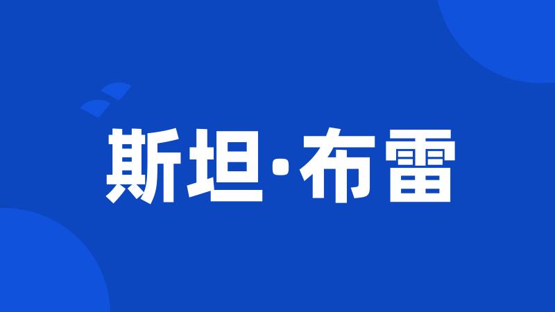 斯坦·布雷