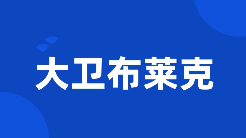 大卫布莱克