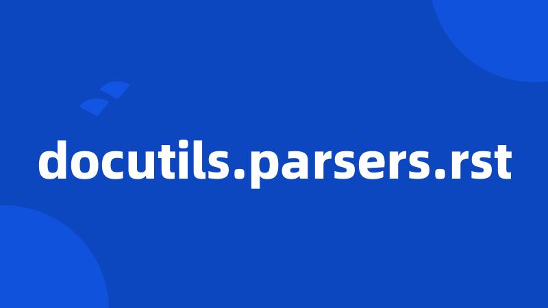 docutils.parsers.rst
