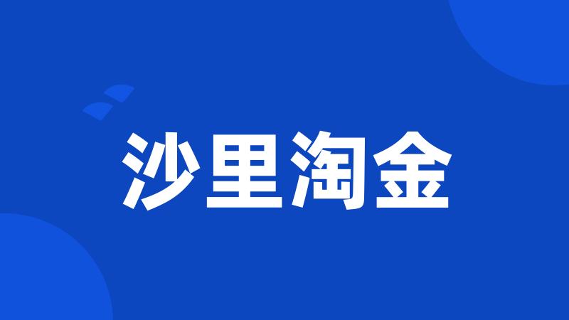 沙里淘金