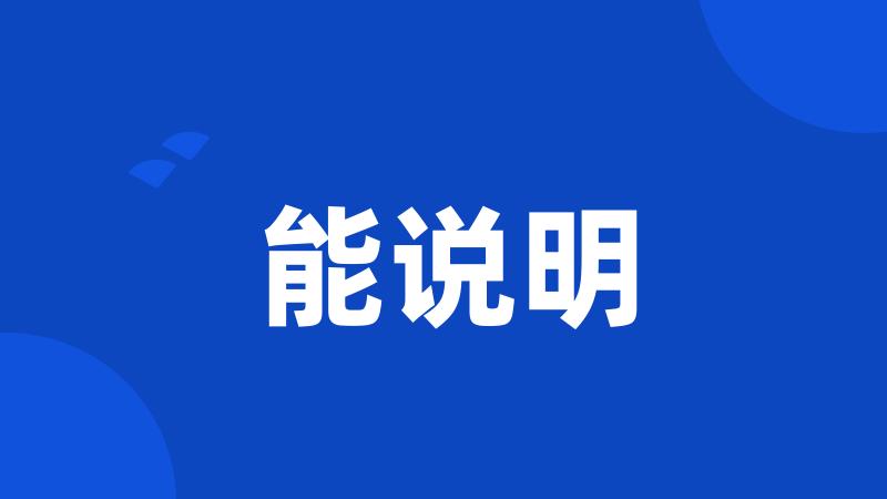 能说明