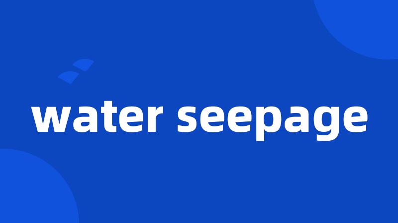 water seepage