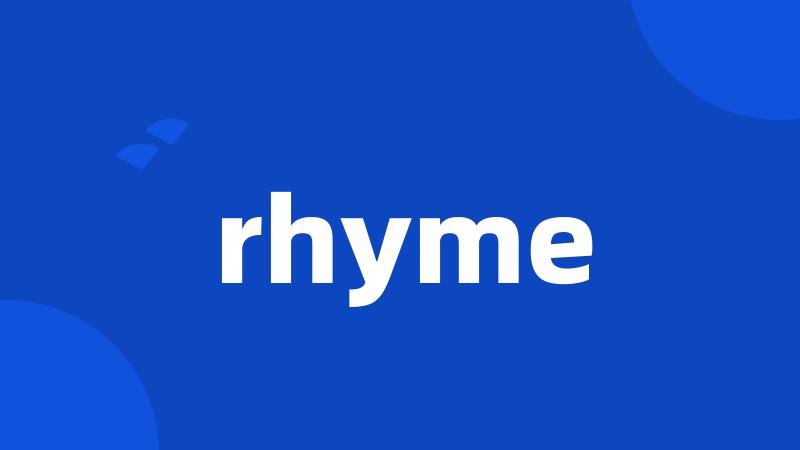 rhyme