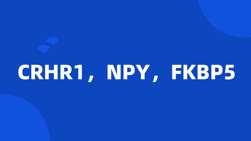 CRHR1，NPY，FKBP5
